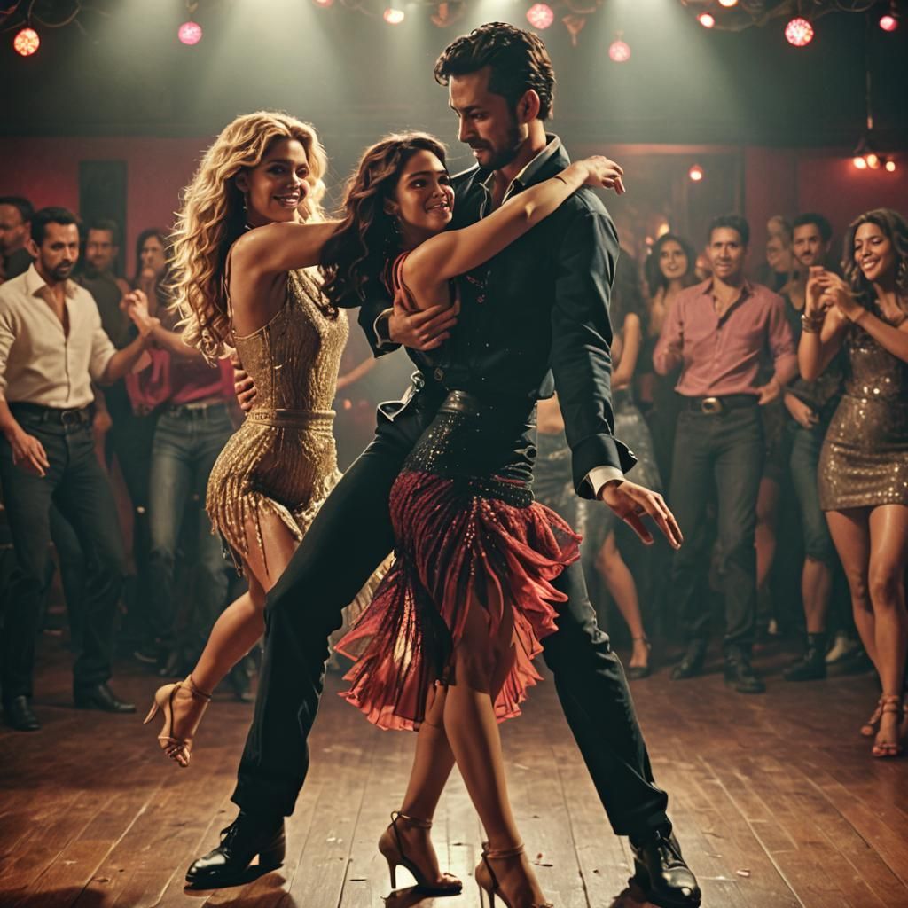 Cervantes and Shakira Dance Bachata in Nightclub