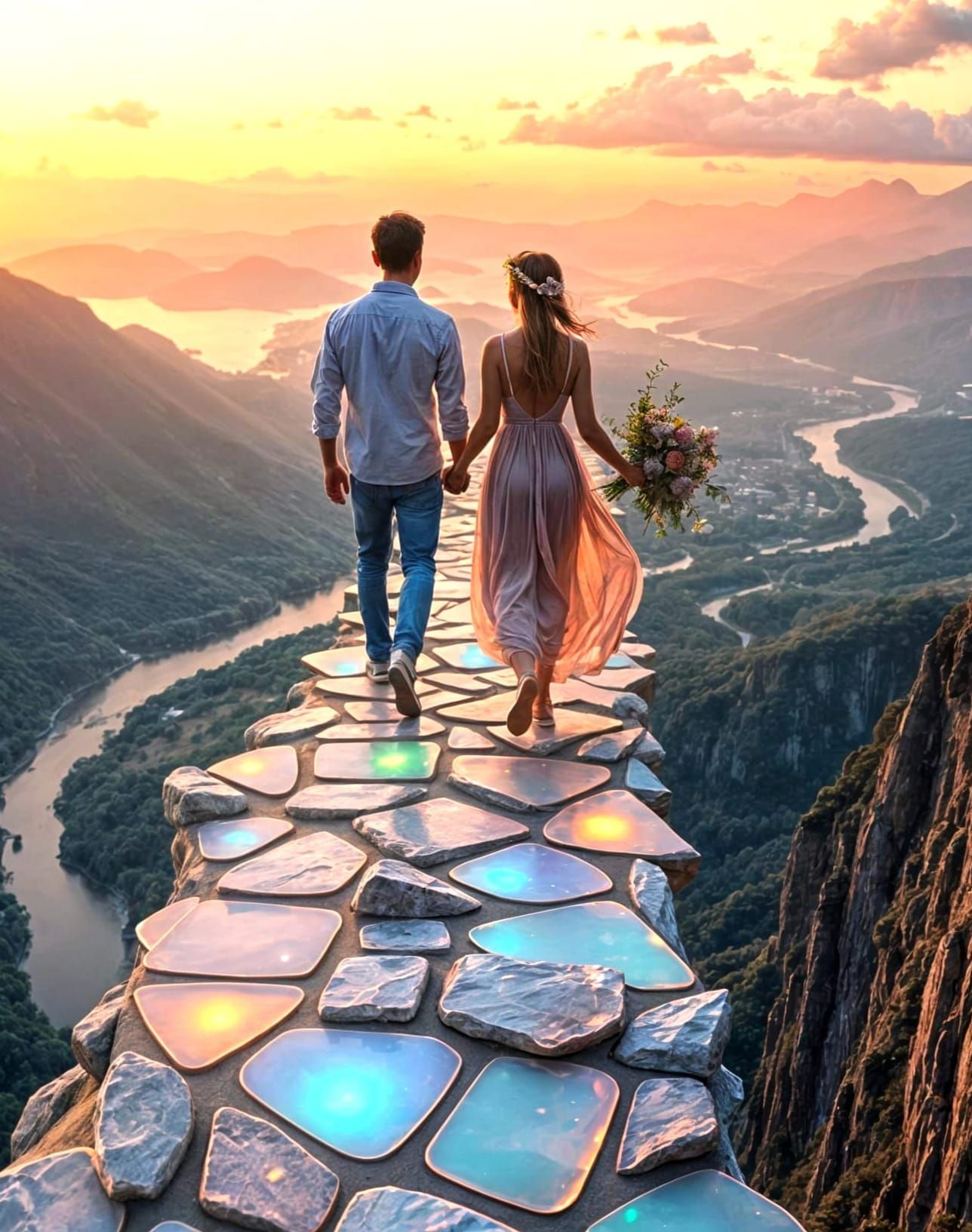 Whimsical Sunset Road to Romance