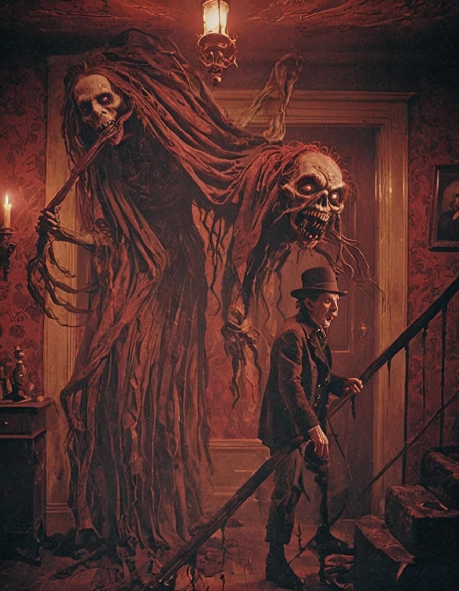 Dark Fantasy Film Still: Jaded Man and Hag