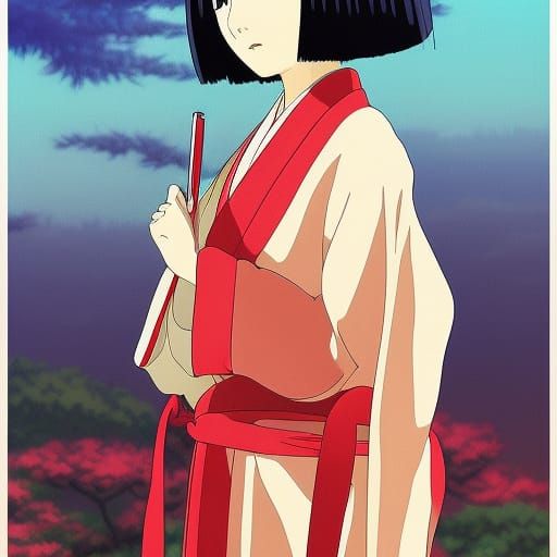Maiko in Red Kimono: Anime Key Visual