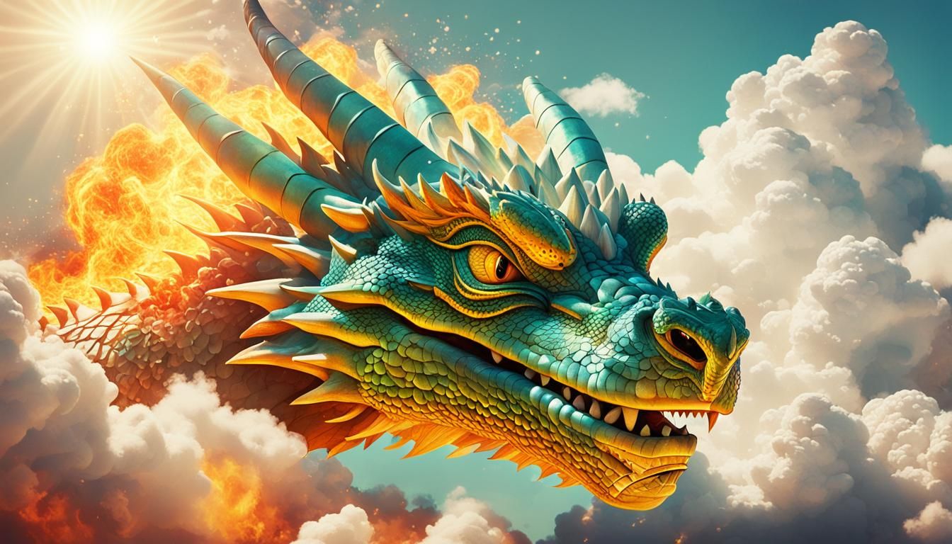 Dragons and Clouds: Vintage Photorealistic Movie Art