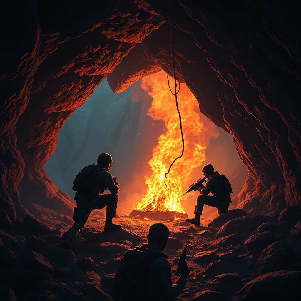 Epic Fantasy Encounter in a Mystic Cave