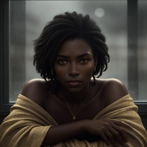 Elegant Woman in Cafe: Portrait Photography