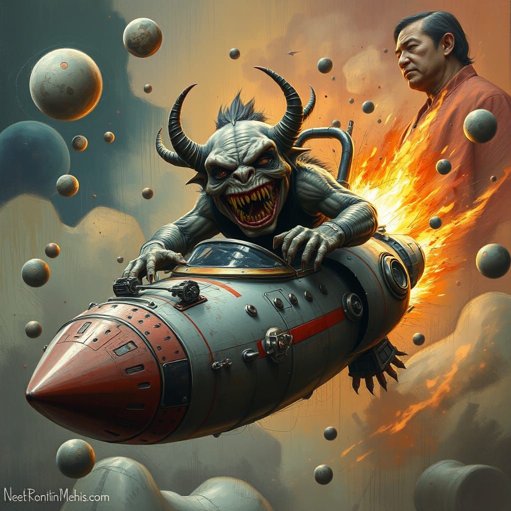 Monster Pilot in Chaotic Universe, Matte Painting