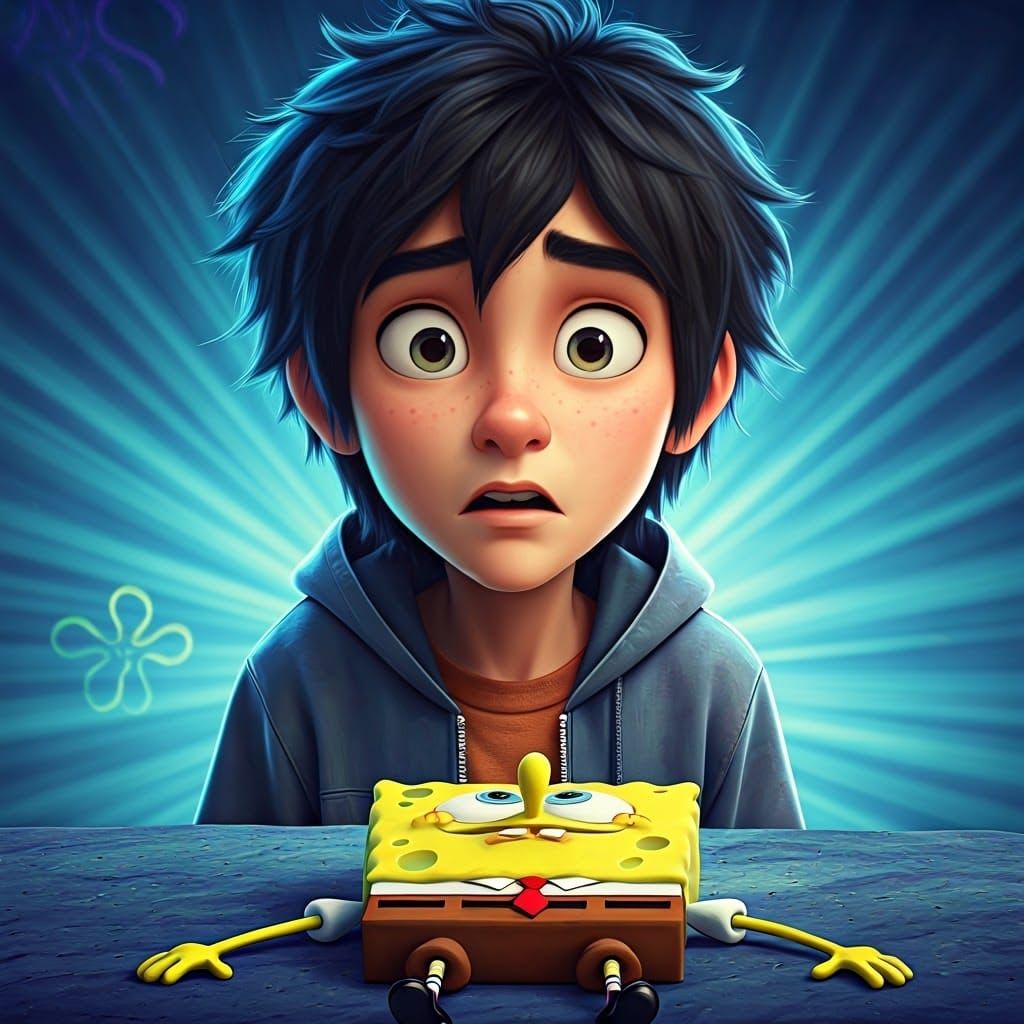 Hiro Hamada Stunned by Unconscious SpongeBob SquarePants in ...