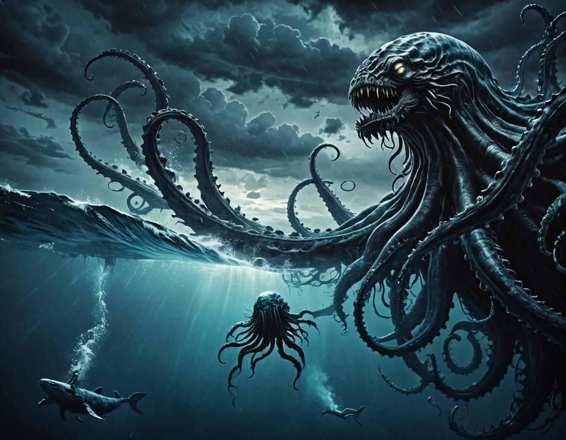 Lovecraftian Sea Monster Emerges from the Deep
