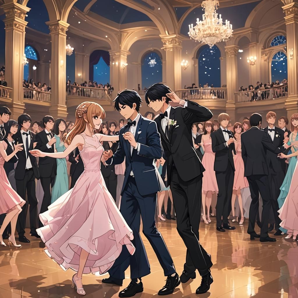 Anime Girl Dancing with Bully at Prom