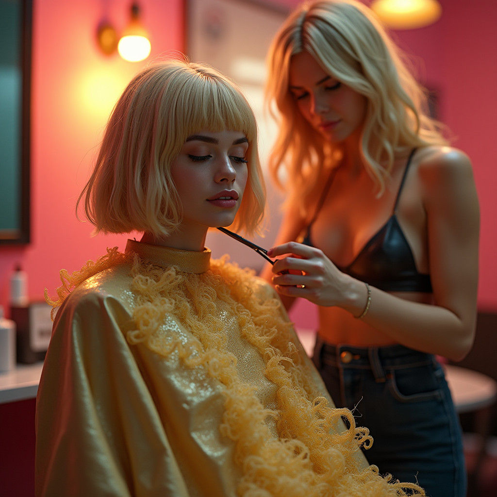 Chic Bob Haircut in a Detailed Matte Painting