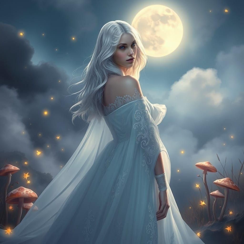 Young albino vampire woman