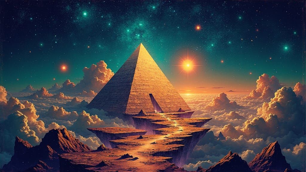 Holographic Infinity Pyramid in Astral Cosmic Style