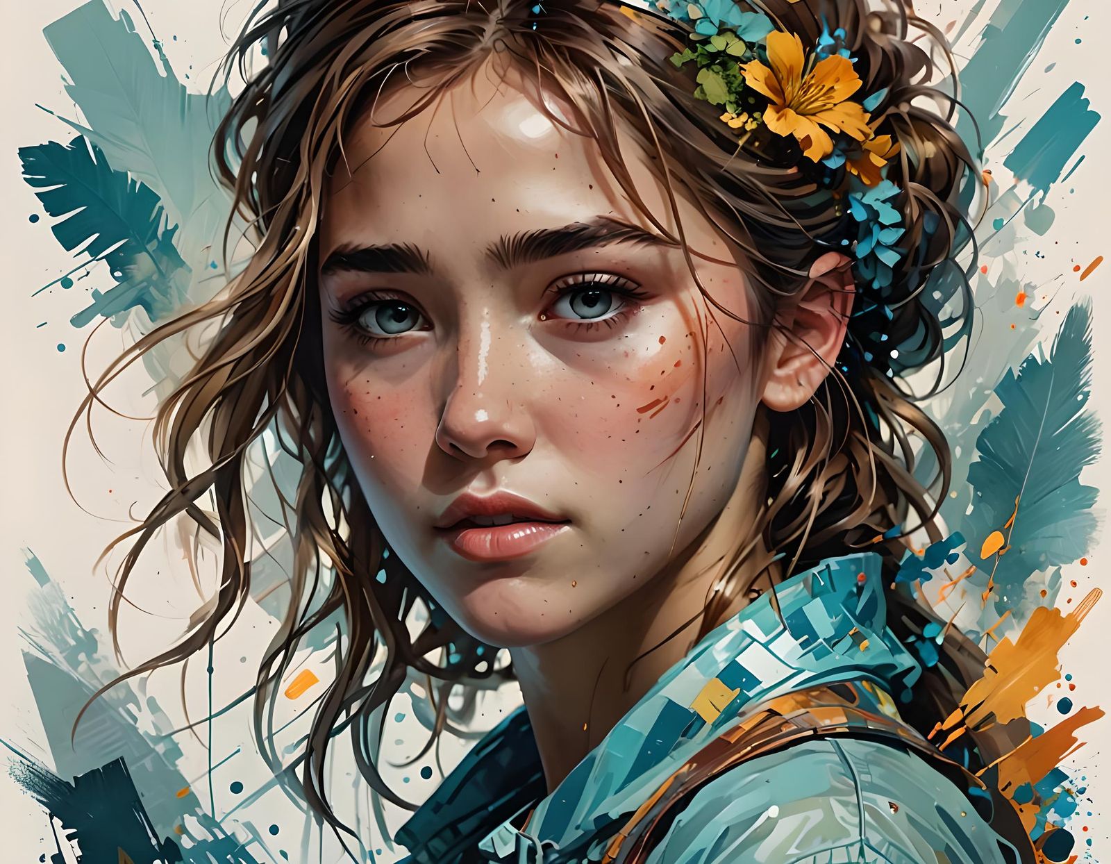 Haley Lu Richardson Portrait in Trending Digital Art Style