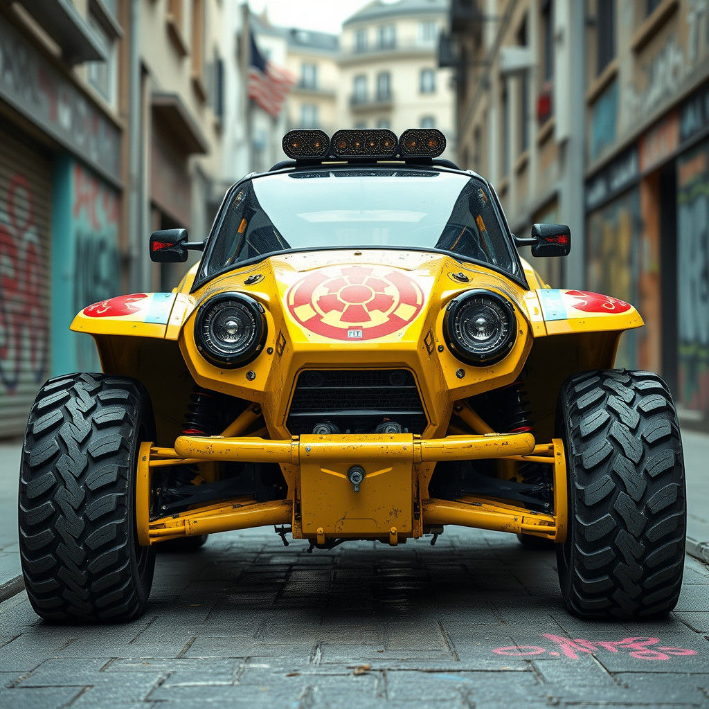 Cyberpunk Future Buggy on Graffiti Street