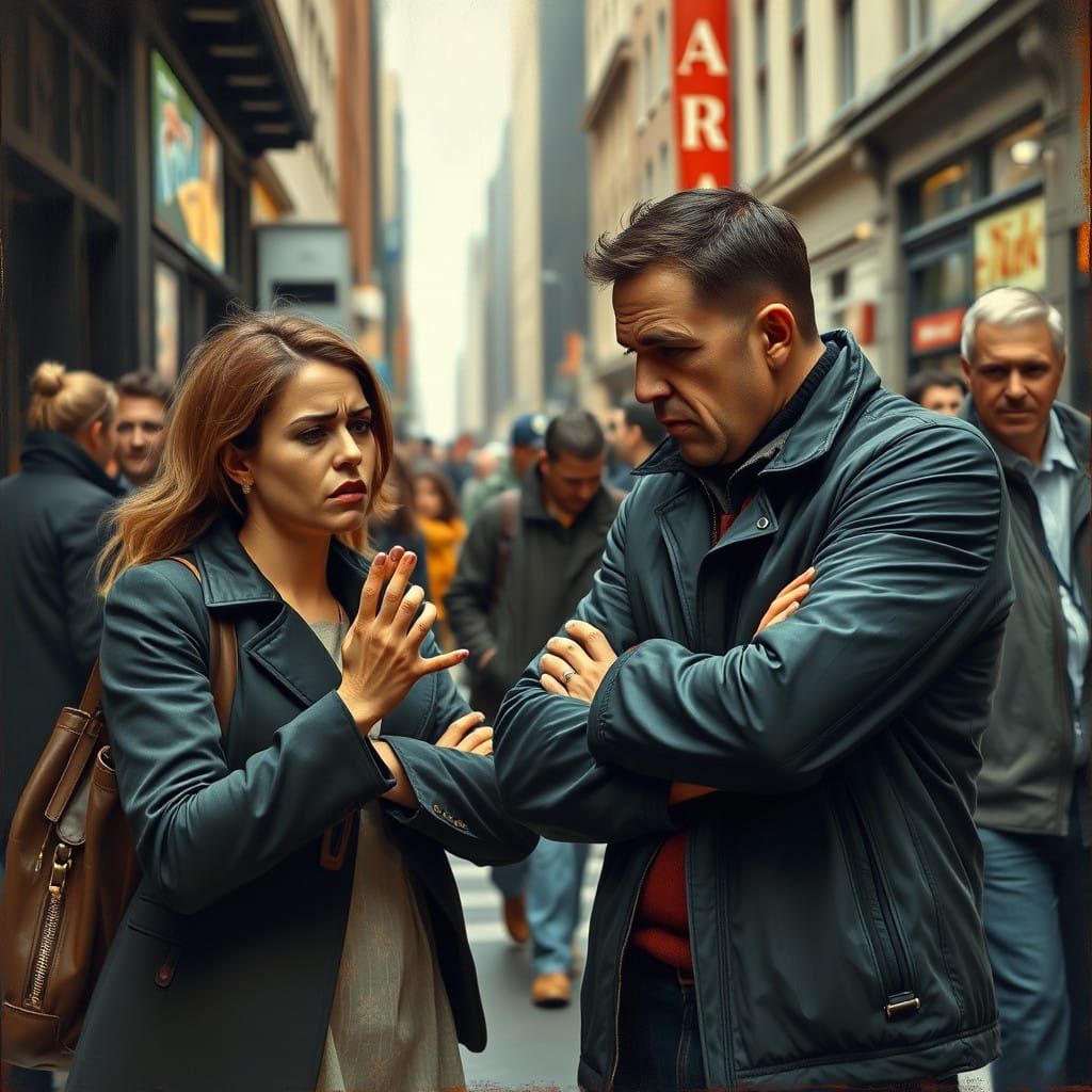 Futile Debate in Gritty Urban Landscape