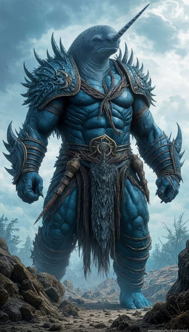 Narwhal Berserker with Cyberpunk Flair