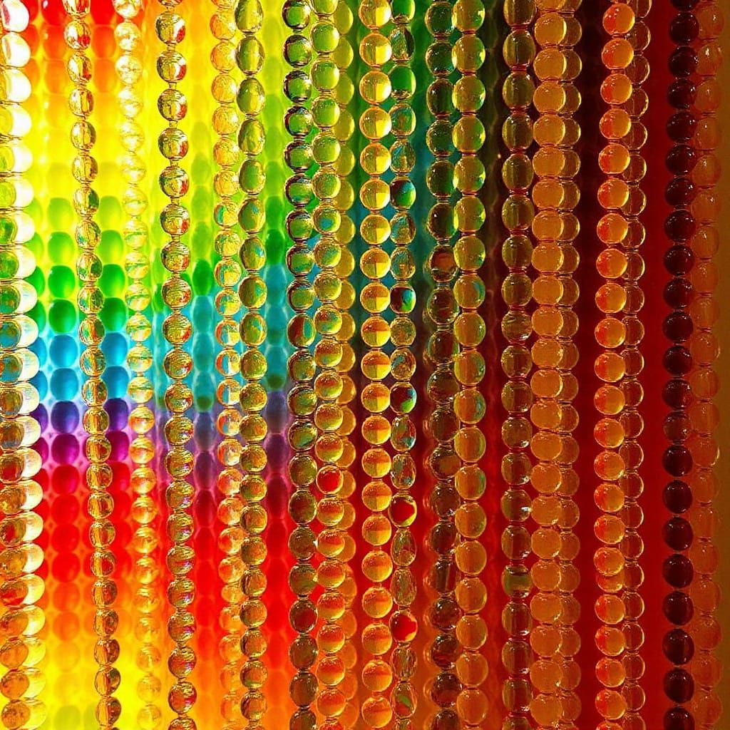 Rainbow Jello Beaded Curtain in Vibrant Colors