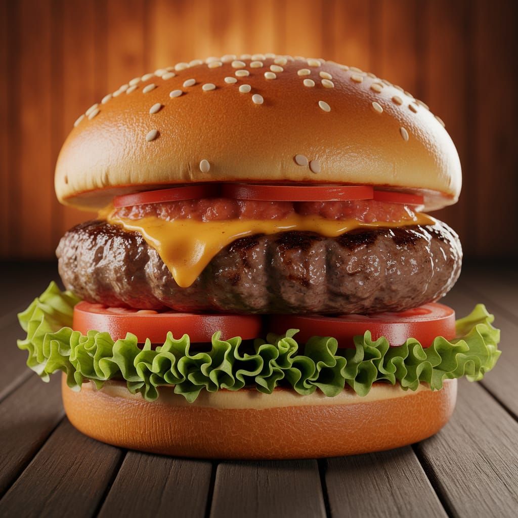 Succulent Burger in Golden Light