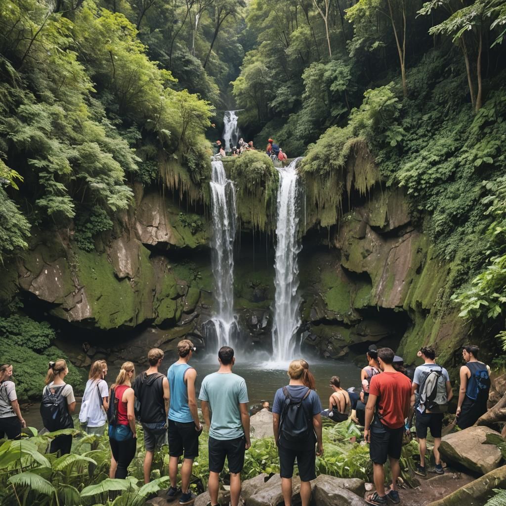 Young People Discover a Hidden Waterfall Paradise