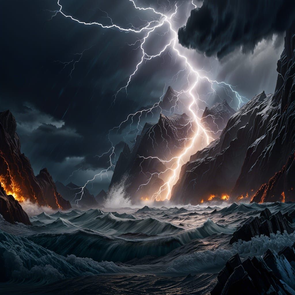 Majestic Storm Lightning Dragon in Dark Fantasy