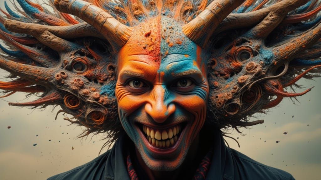 Surreal Fractal Man Mutations in Dreamlike Illusion Style