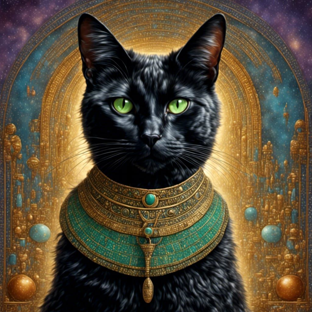 Egyptian Pharaoh Cat with Green Eyes