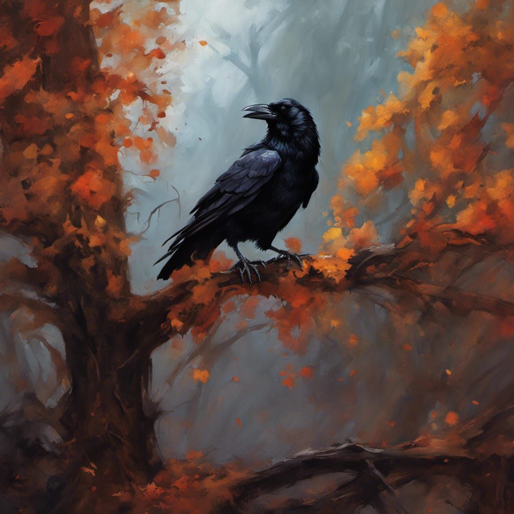 Sinister Autumn Raven Artwork