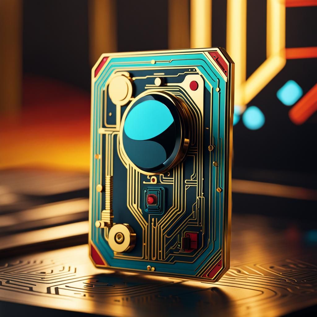 Lapel Pin of First Transistor in Pop Art Style