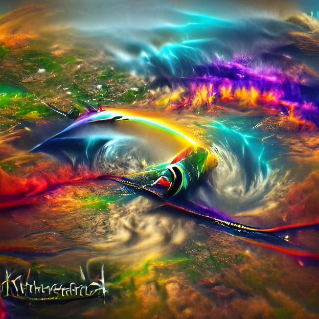 Rainbow Hurricane: Colourful Iridescent 3D Painting