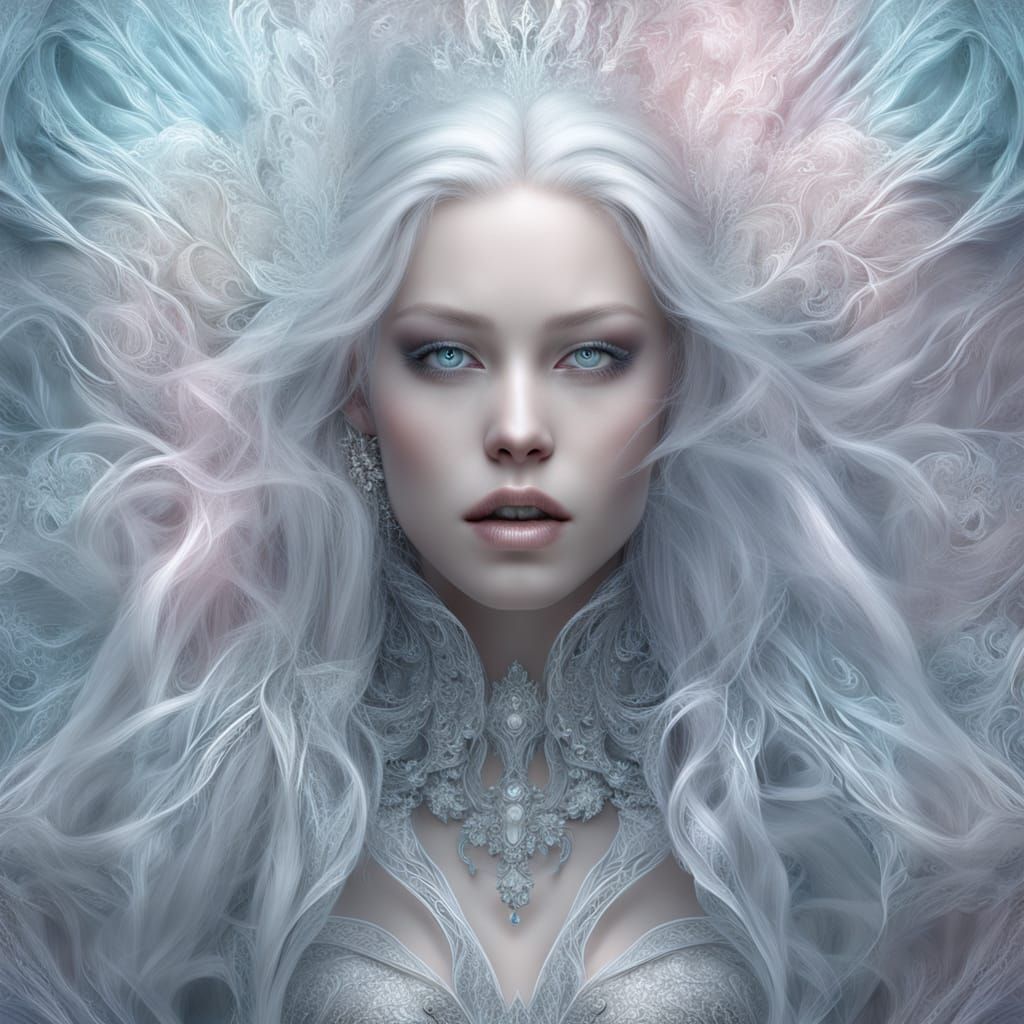 Erotic Digital Art: Woman with Fractal Glitter