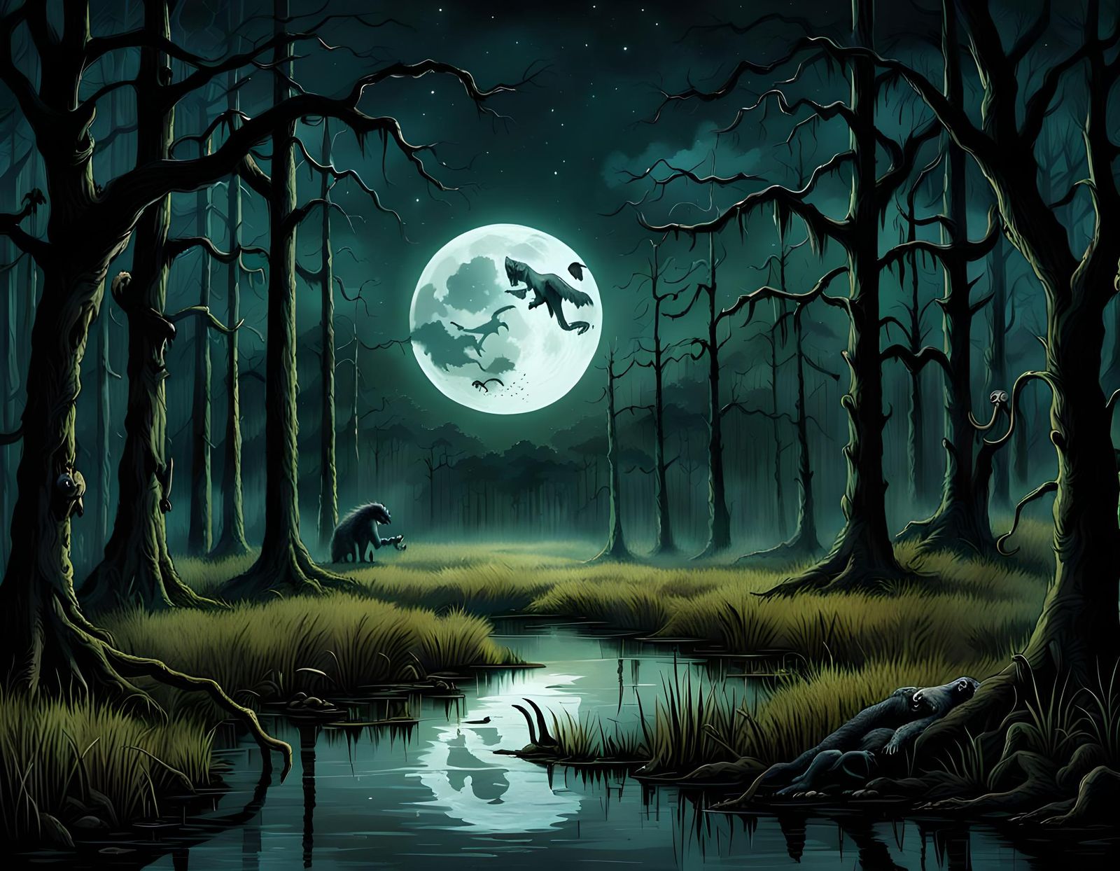 Rougarou Howls Under Louisiana Moon