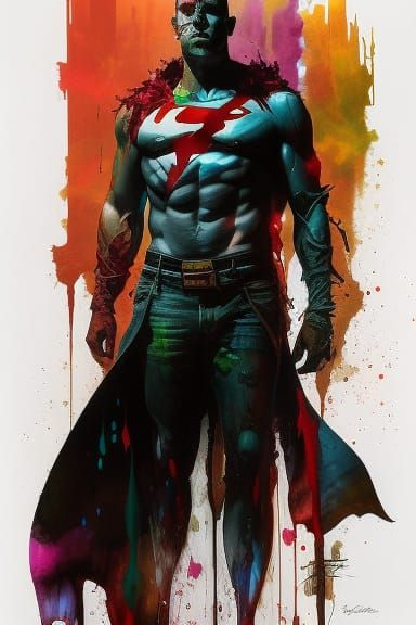 Colorful Ink Splash Art of Shazam in 3D