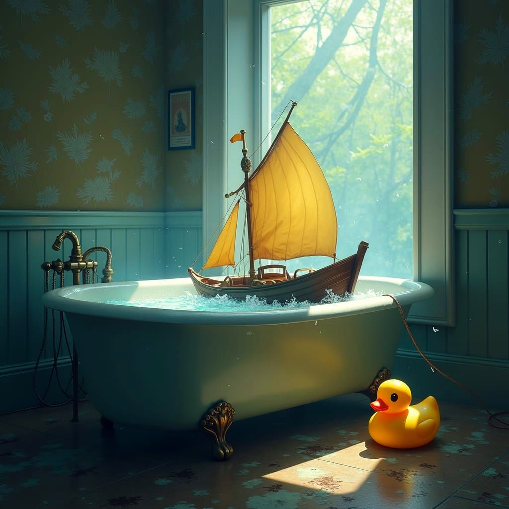 Epic Boat on High Seas in Bathtub