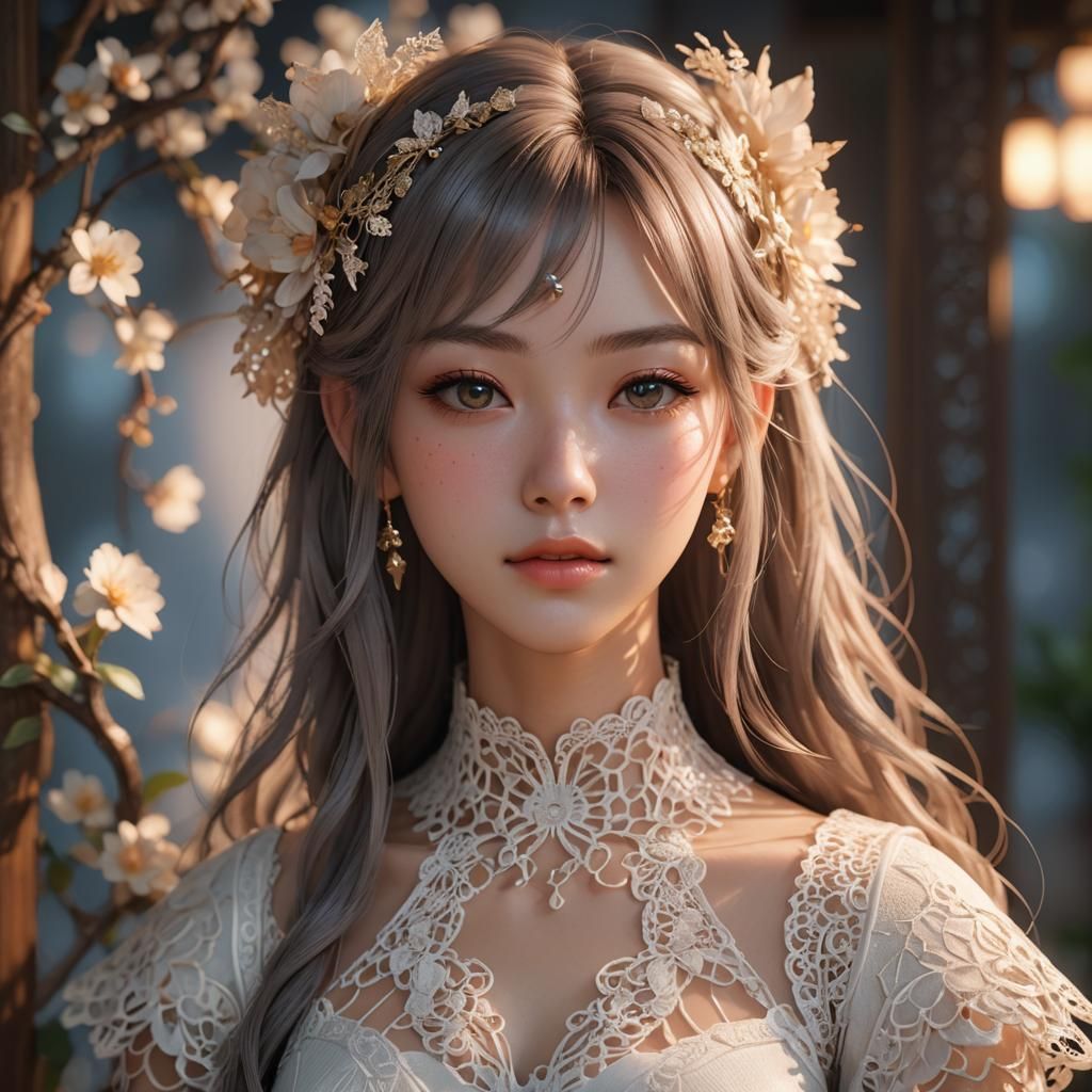 Serene Anime Beauty in Soft Focus