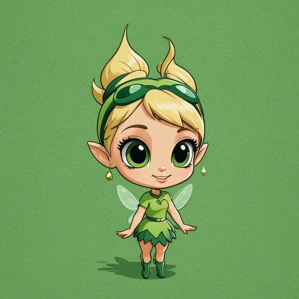 Tinkerbell in Powerpuff Girls Cartoon Style
