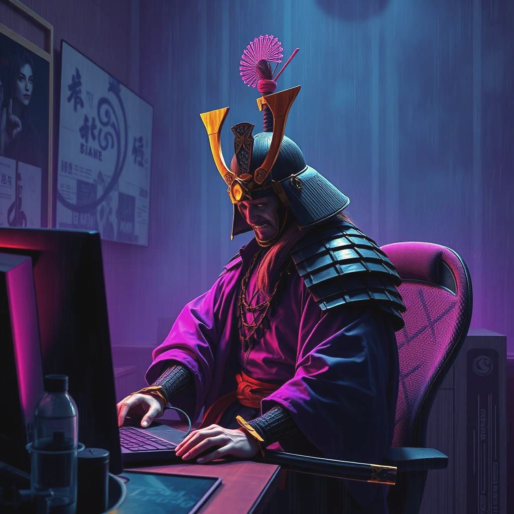 Samurai in Office: Dark Fantasy Concept Art