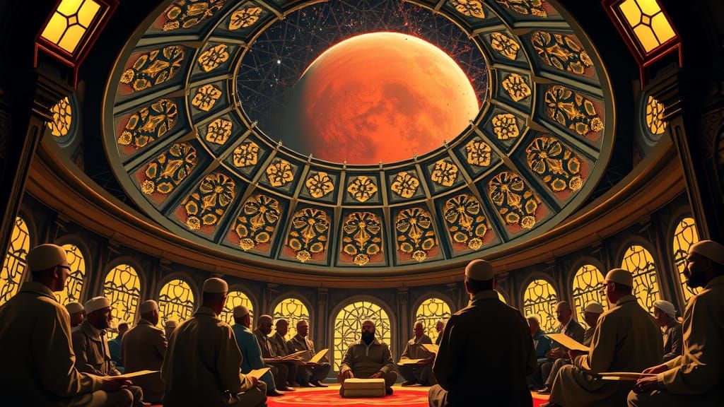 Space Station Mosque: Muslim Scholars in Baroque Style