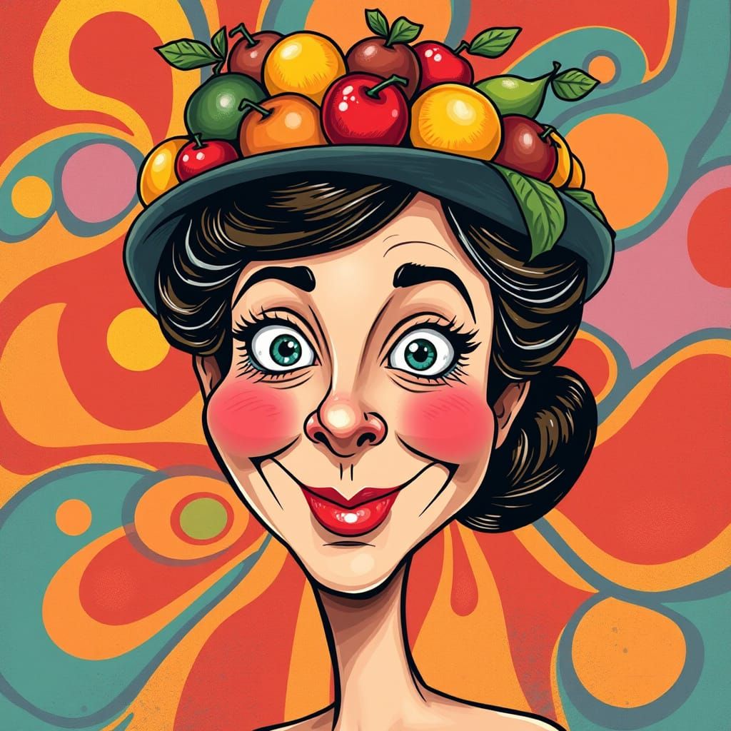 Whimsical Woman Portrait in Comical Hat