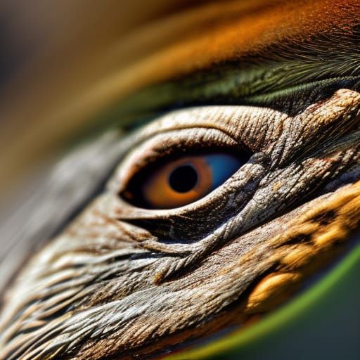 Hyperrealistic Bird Eyes in Sharp Focus