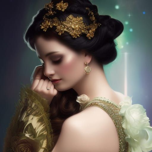 Victorian Ballroom Dancers in Dreamy Digital Painting