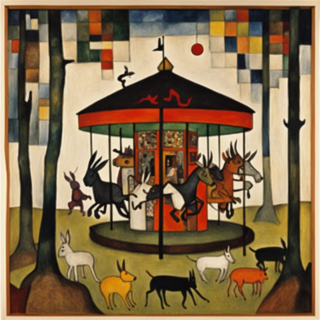 Egon Schiele & Paul Klee Inspired Carousel Art