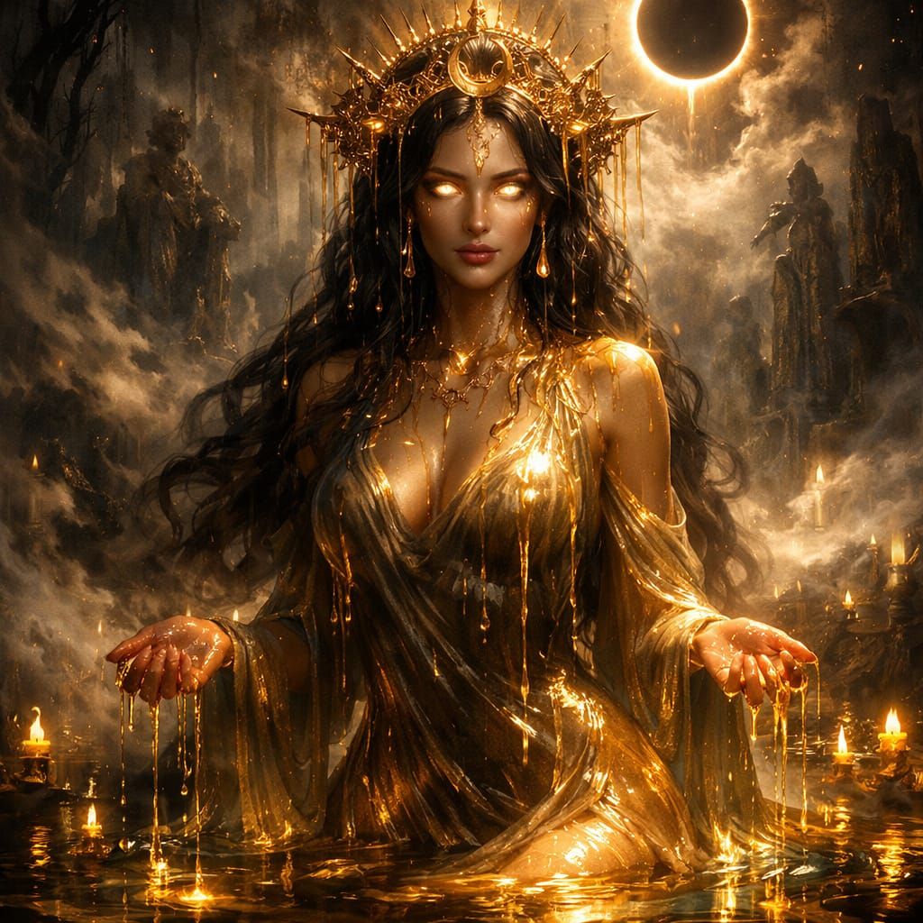 Dreamy Enchantment: Beautiful Woman in Divine Oil Style