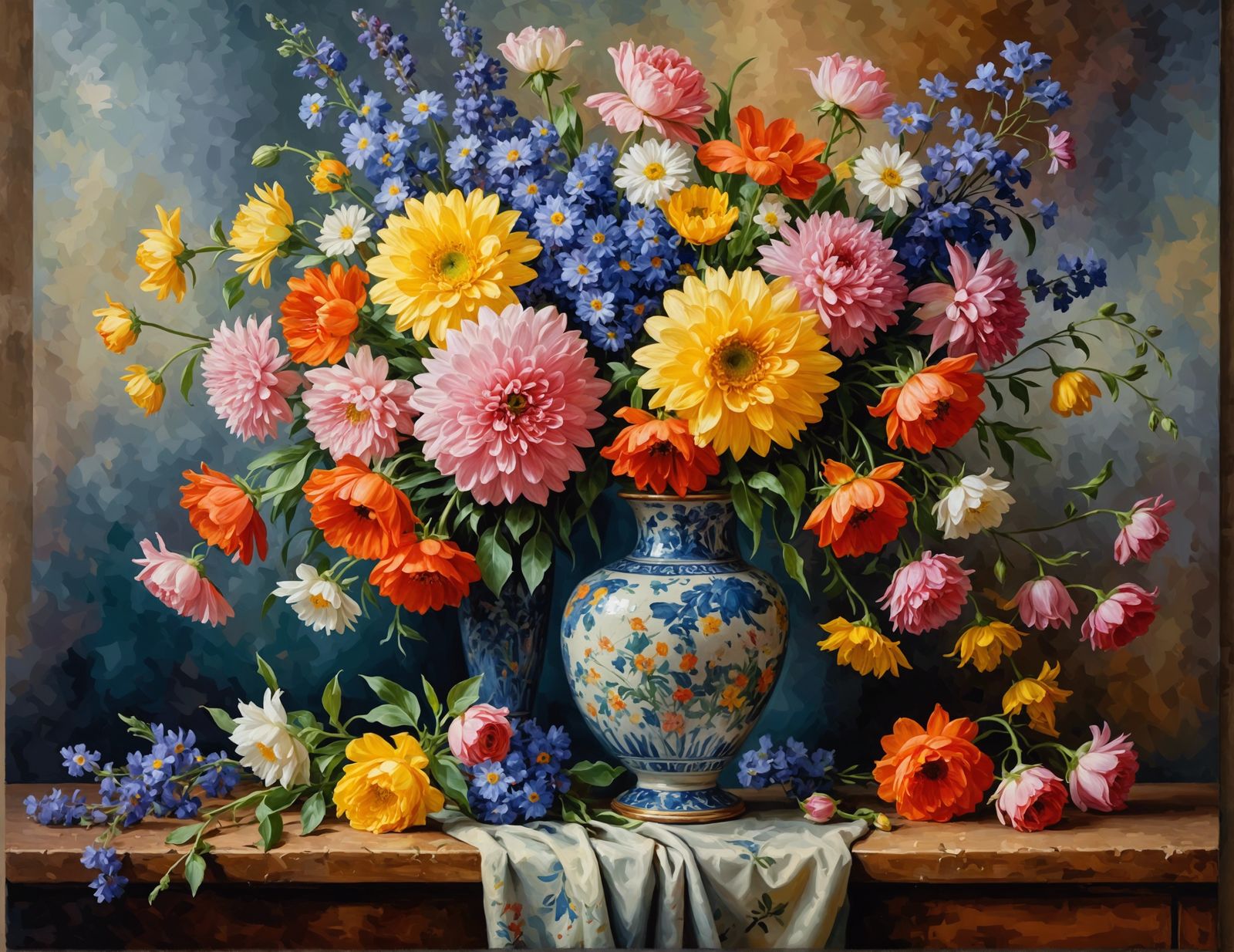 Impressionistic Floral Still Life in Ultra HDR