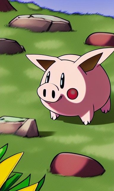 Piggy Pokemon in a Cave