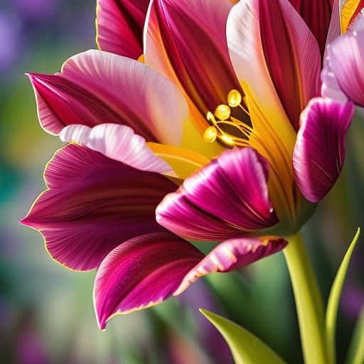 Luminous Tulip Illustration in 8k Resolution