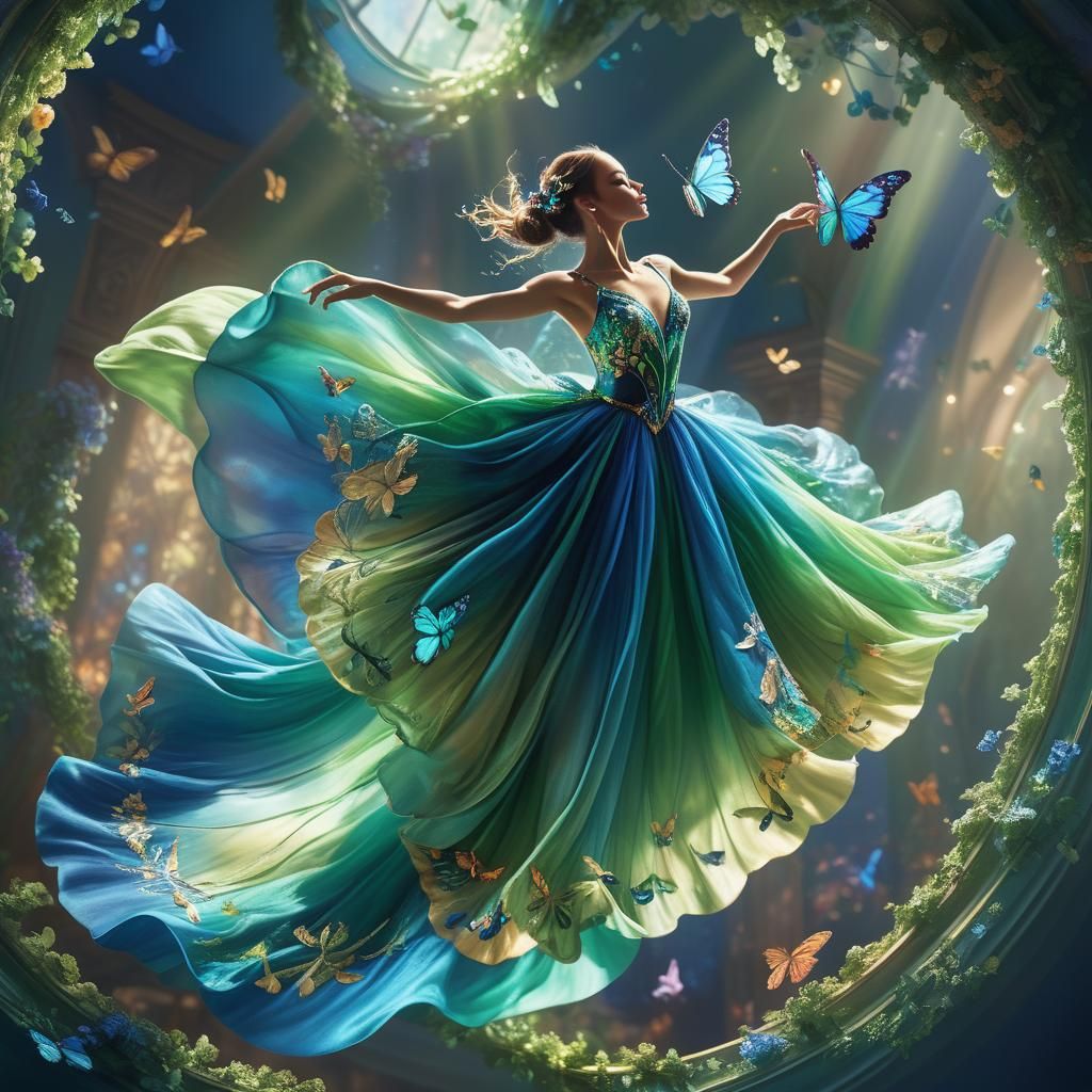 Butterfly Dancer in Surreal Digital Concept Art