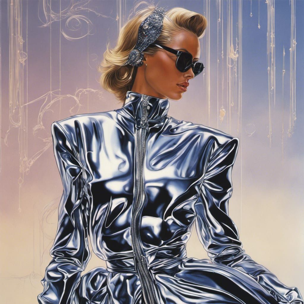 Extravagant 80s Balenciaga Design by Sorayama, Digital Matte...