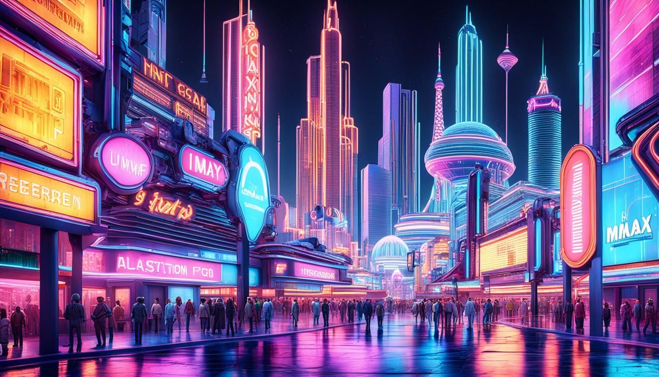 Futuristic Alien Las Vegas Strip in Cyberpunk Style