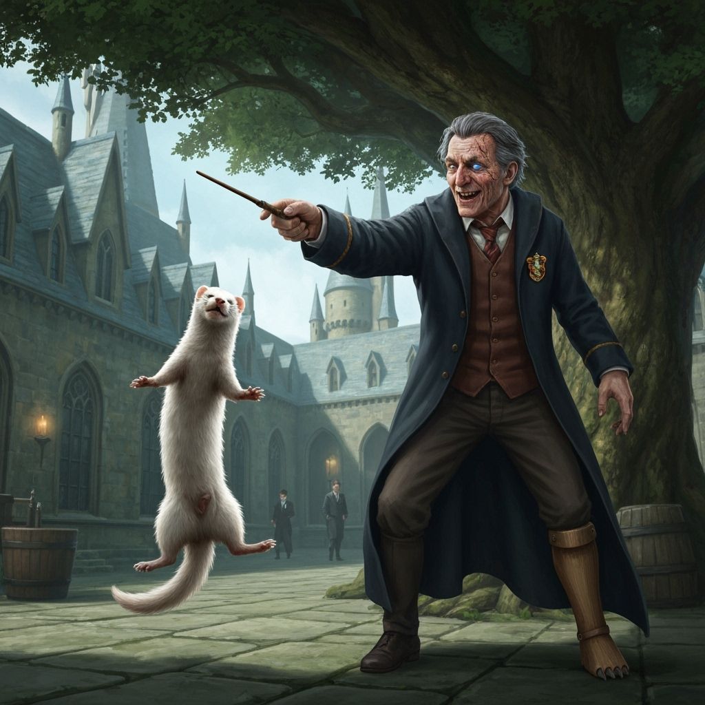 Mad-Eye Moody Charms a Ferret at Hogwarts