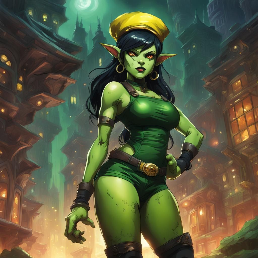 Green Goblin Woman Fantasy Concept Art