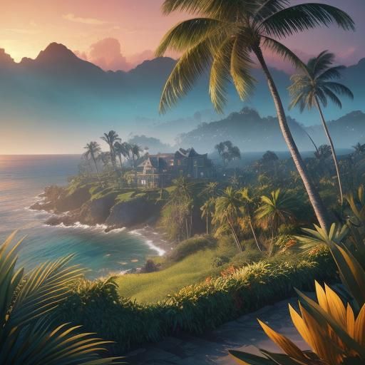 Fantasy Villa by the Sea: Digital Matte Painting