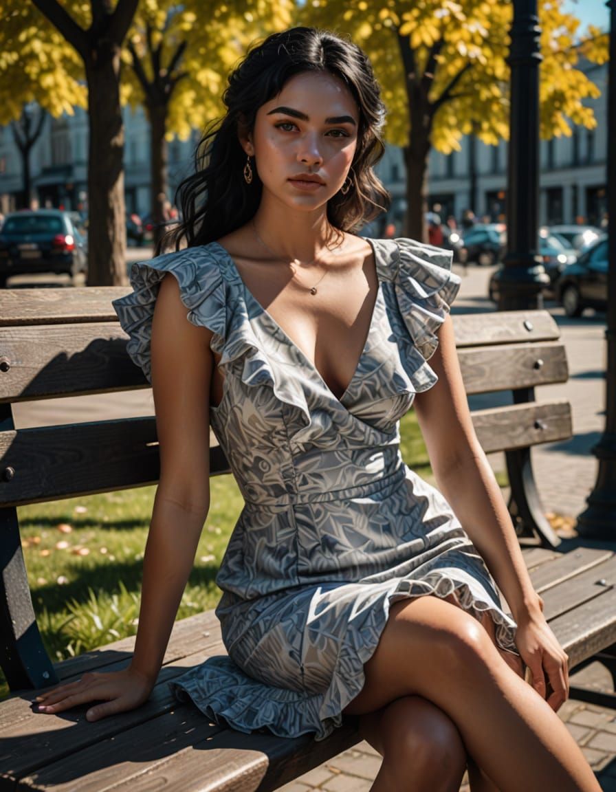 Woman in Micro Dress: Hyper-Realistic Digital Art